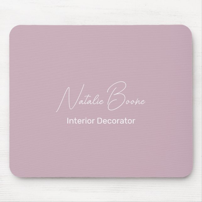 Monogram Namn White Pastel Rosa Insida Decorator Musmatta (Framsidan)