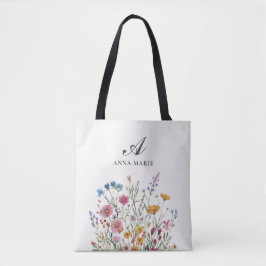 Monogram Namn WildblomBoho Chic Tygkasse