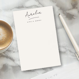 Monogram Namnteckning enkel modern kvinnlig elfenb Post-it Block