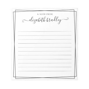 Monogram Namnteckning skript från skrivbordet i Anteckningsblock