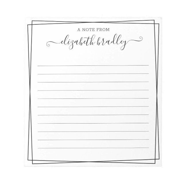 Monogram Namnteckning skript från skrivbordet i Anteckningsblock (Framsida)