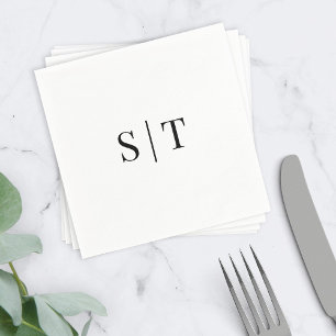 Monogram Napkins i vitt och svart Färg Pappersservett