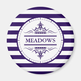 Monogram Nautical Classic Navy Blue Elegant Magnet