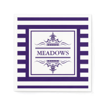 Monogram Nautical Elegant Navy Blue Papper Napkins