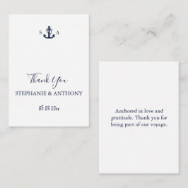 Monogram Nautical Navy Blue Anchor Bröllop Anteckningskort