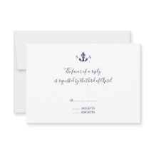 Monogram Nautical Navy Blue Anchor Bröllop