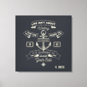 Monogram.Nautisk. Livsoffert. Canvastryck