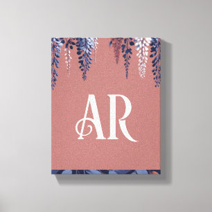 Monogram Navy Ro Wisteria Elegance Canvastryck