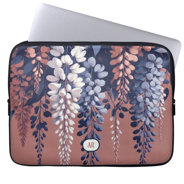 Monogram Navy Ro Wisteria Elegance Laptop Fodral (Framsidan)