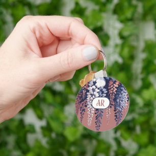 Monogram Navy Ro Wisteria Elegance Nyckelring