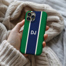 Monogram Navy Stripe MagSafe Tough