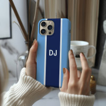 Monogram Navy Stripe MagSafe Tough