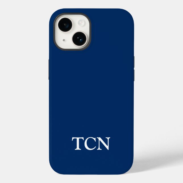 Monogram Navyblå Vit Minimalistisk Modern  (Baksida)