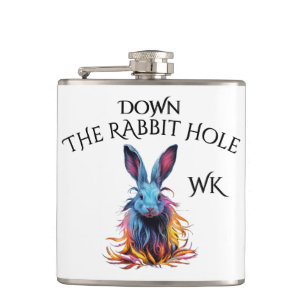 Monogram nedåt på kaninen Hål Blue Bunny Fickplunta