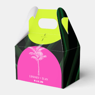Monogram Neon Arches Tropical Handflatan Träd Bröl Presentaskar