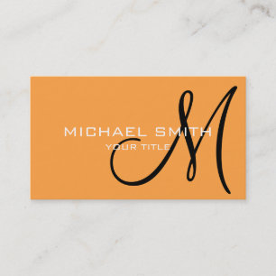 Monogram Neon carrot färg Visitkort