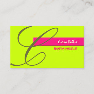 Monogram /Neon Färger /DIY Färger Visitkort