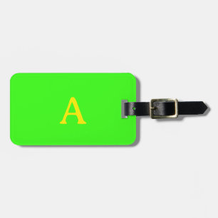 Monogram Neon Grönt Gult Blue Färg Gift Favor Bagagebricka