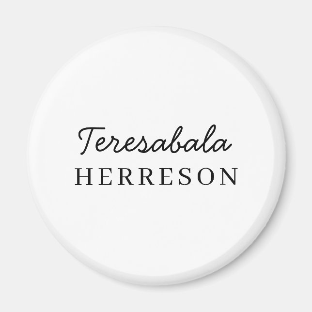 Monogram Neutral Modern Minimalist Stilfull Magnet (Framsidan)