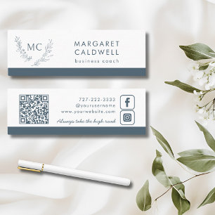 Monogram Neutralt av utandning Slate Grått Mini Visitkort