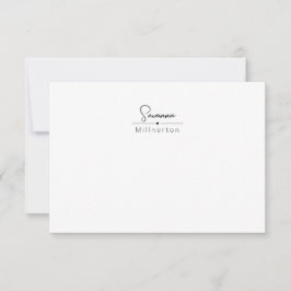Monogram Neutralt Modern Minimalistisk Elegant Anteckningskort