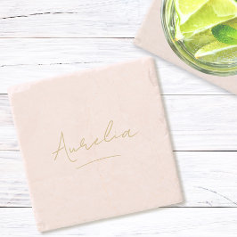 Monogram Neutralt Modern Minimalistisk  skript Stenunderlägg