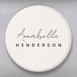 Monogram-Neutralt | Modern minimalistisk Snyggt Magnet