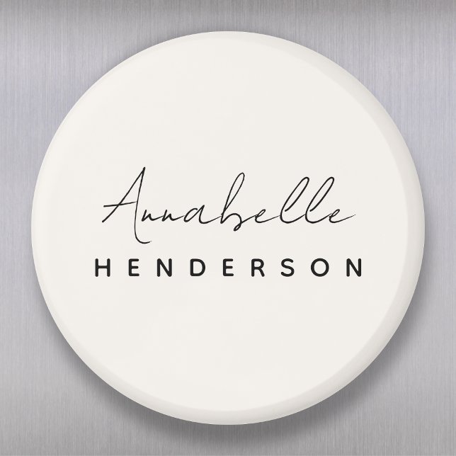 Monogram-Neutralt | Modern minimalistisk Snyggt Magnet (Skapare uppladdad)