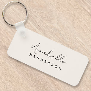 Monogram-Neutralt   Modern minimalistisk Snyggt Nyckelring