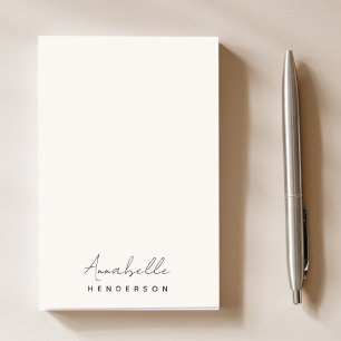 Monogram-Neutralt Modern minimalistisk Snyggt Post-it Block