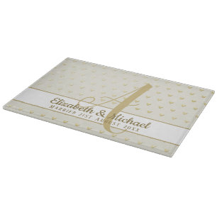Monogram Newlyweds Bröllop Guld Elegant Gift
