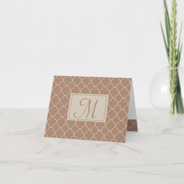 Monogram Notecard Tack Kort (Framsida)