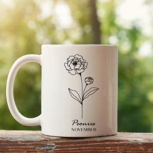 Monogram november födelsemånad blomma kaffemugg