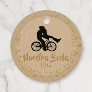 Monogram Nuestra Boda Spanska Bröllop Gift Favor Gåvor Etiketter