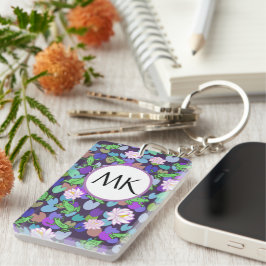 Monogram-nyckelkedja med söta groddar