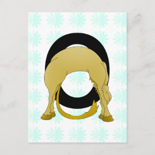 Monogram O Flexible Pony Personlig Vykort