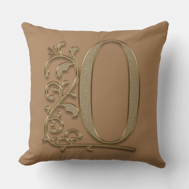 Monogram O Mörkbrun, Familj, Bröllop Födelsedag Kudde (Framsida)