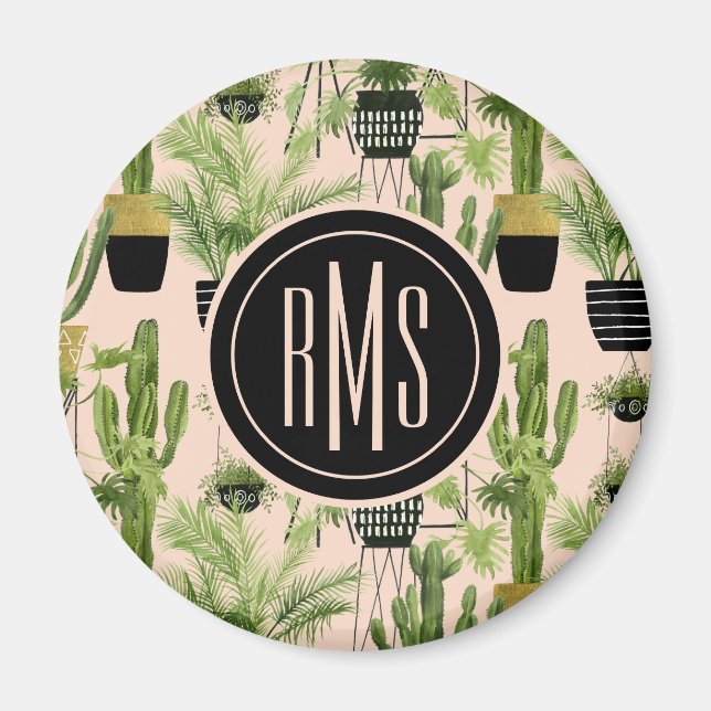 Monogram | Oasis inomhus | Plant Lineup Mönster Magnet (Framsidan)
