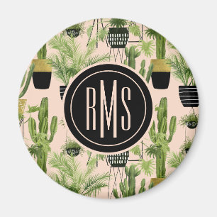 Monogram Oasis inomhus Växtlindustrin Mönster Magnet