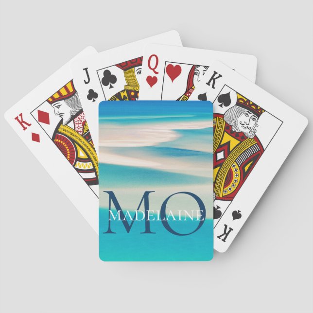 Monogram Ocean Beach Blue - Personlig Casinokort (Baksidan)