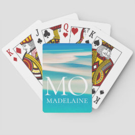 Monogram Ocean Beach White Blue - Personlig Casinokort