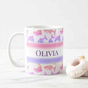 Monogram Ocean Sea Life Nautical Cute Kaffemugg