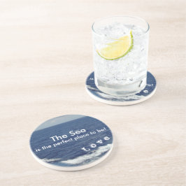 Monogram Ocean Vågar Drink Coasters Underlägg Sandsten