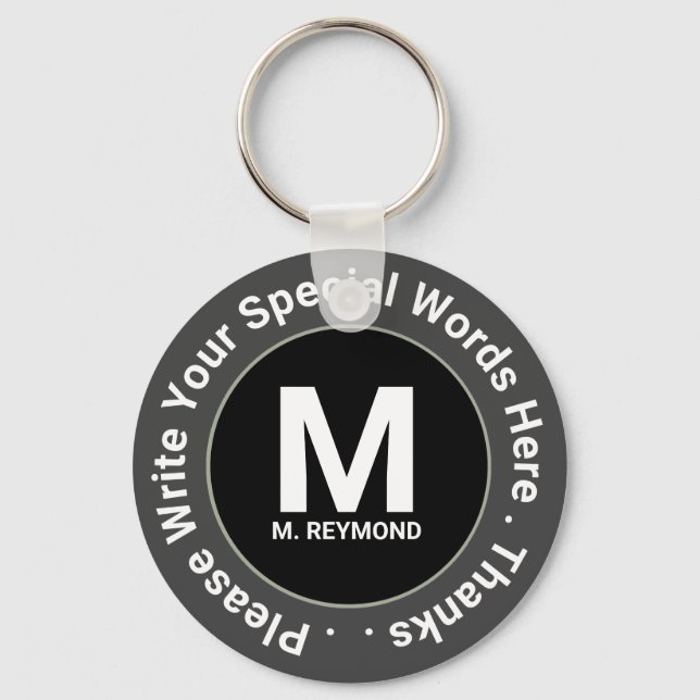 Monogram och anpassningsbar på b&y-snyggt program nyckelring (Framsida)