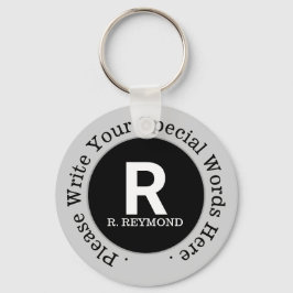 Monogram och anpassningsbar på svit promavärd nyckelring