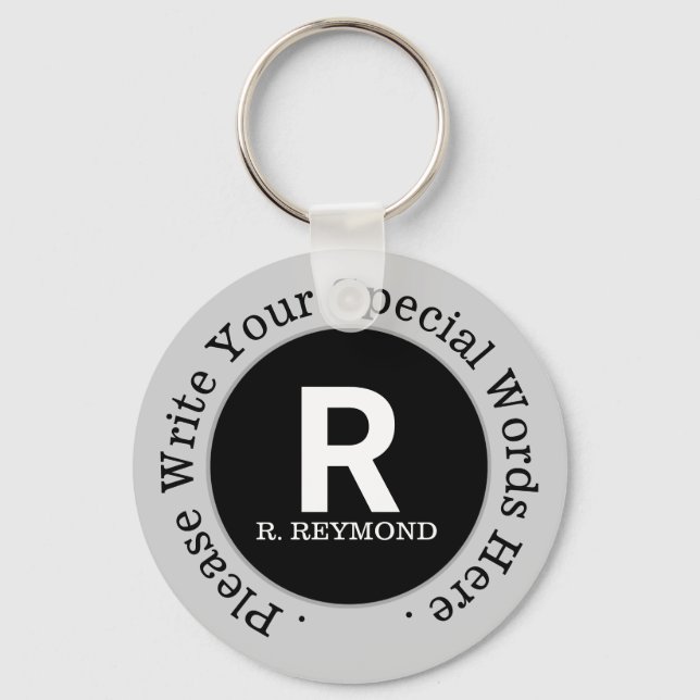 Monogram och anpassningsbar på svit promavärd nyckelring (Framsida)