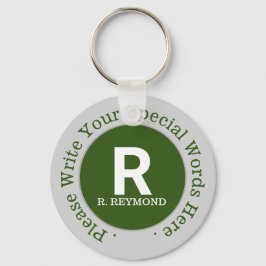 Monogram och anpassningsbar text i kampanjen för f nyckelring