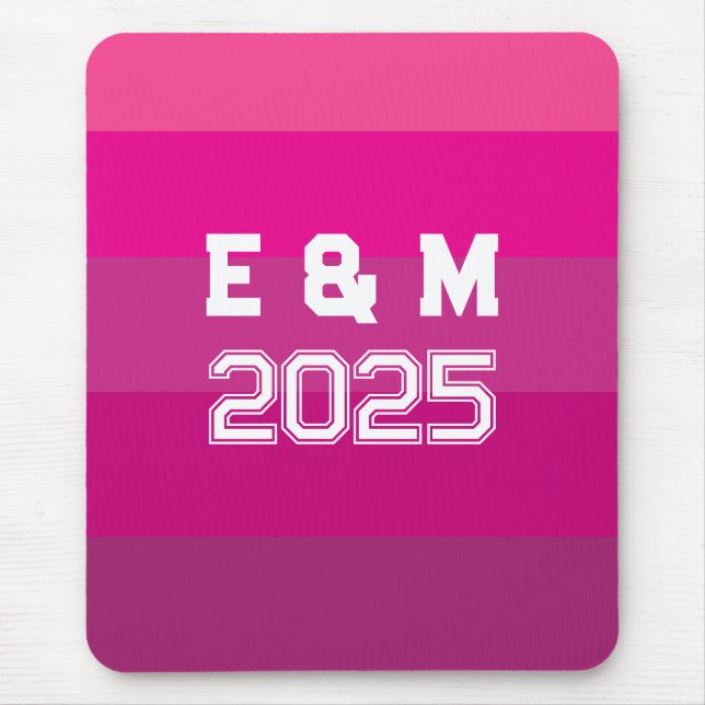 "Monogram och år för anpassade Musmatta (Framsidan)