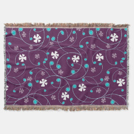 Monogram och blommor på lilak bakgrund. filt