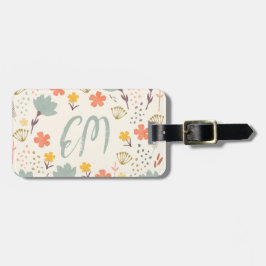 Monogram och Boho Flowers Bagagebricka